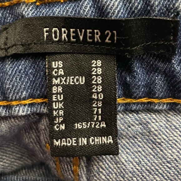 Forever 21 Women’s Jean Shorts Size 28 Distressed Destroyed Booty High Waist - Picture 3 of 8